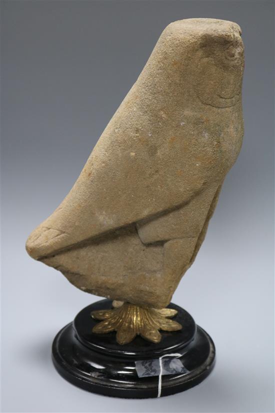 An Egyptian stone carving of Horus from Thebes